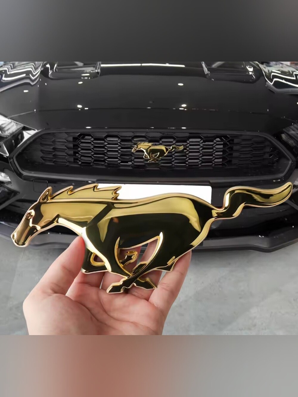 Mustang Horse Adhesive Grille Or Trunk Emblem Badge In 5 Colors 7.87"x3.34"